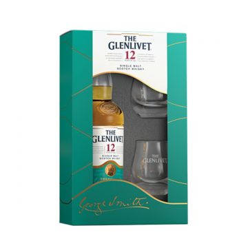 The Glenlivet 12 ani Gift Set Speyside Single Malt Scotch Whisky 0.7L