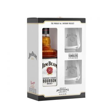 Jim Beam White Gift Set Bourbon Whiskey 0.7L