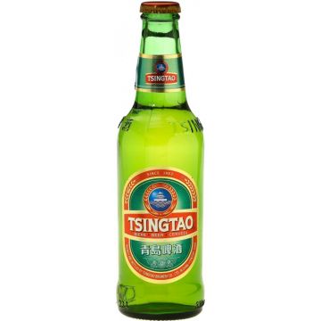 Bere blonda, filtrata Tsingtao, 4.7% alc., 0.33L, China